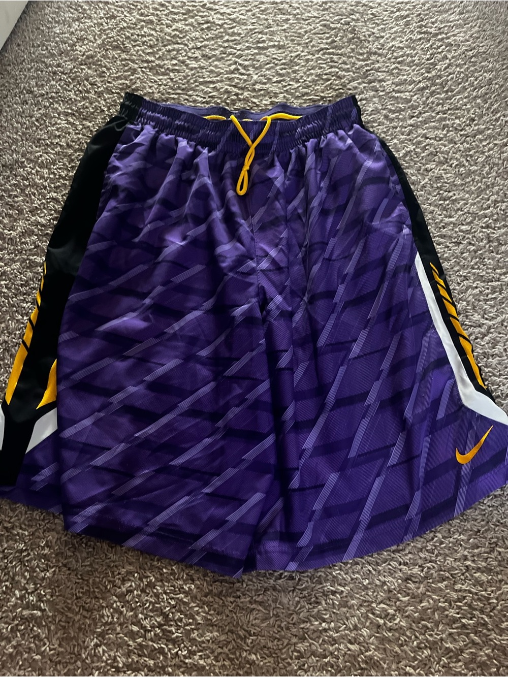 Nike Purple and Yellow Basketball Shorts - Picture 2 of 5